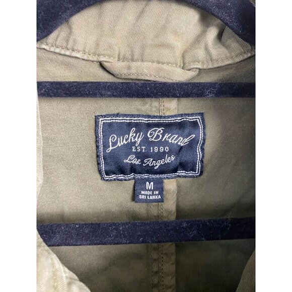 Lucky Brand Womens Barn Chore Jacket Size Medium Olive Green Utility Cargo Zip - Picture 3 of 12